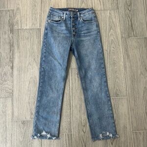 Ladies jeans - size 25P - frayed at bottom of each leg.